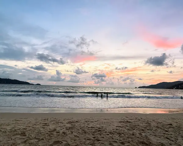 Quiet beach sunset in Phuket during a slow travel evening in Thailand